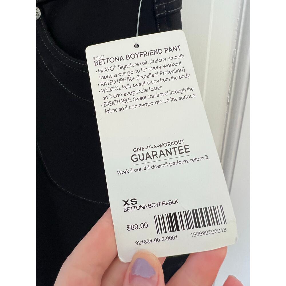 NEW Athleta Bettona Boyfriend Pant Black Cargo Cinch Contrast Stitch Women's XS - Picture 15 of 16